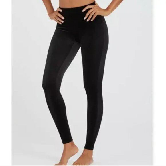 Spanx Black Velvet Leggings Size XL - Picture 1 of 3